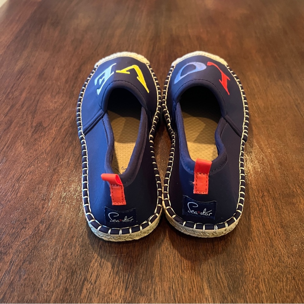 Seastar Beachwear ‘Love’ Beachcomber embroidered Espadrilles Shoes Size W6 - Picture 3 of 6